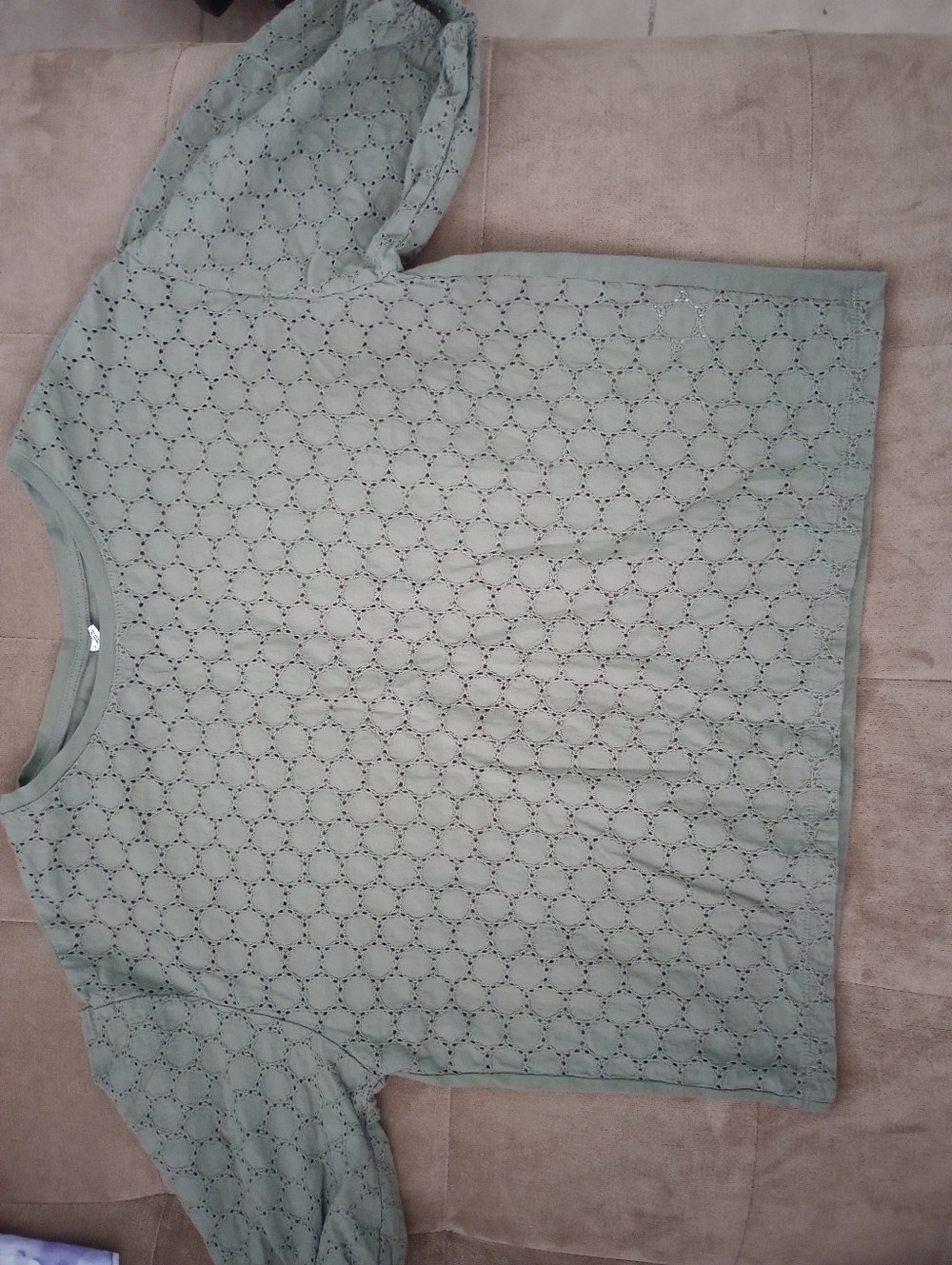 Adult - Uniqlo Green Eyelet Top